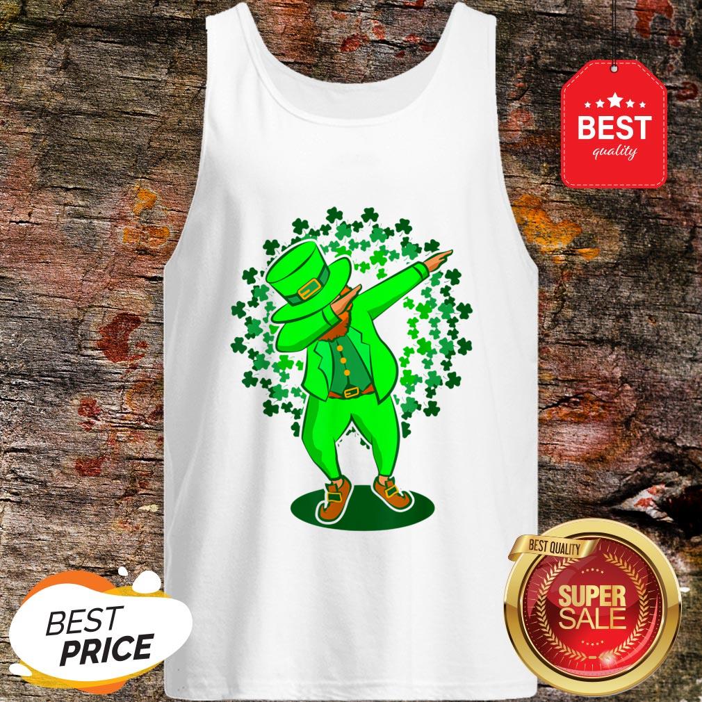 Funny St Patricks Day Dabbing Leprechaun Dab Dance Green Tank Top