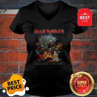 Iron Maiden Mashup Legacy Of The Beast Signatures V-neck