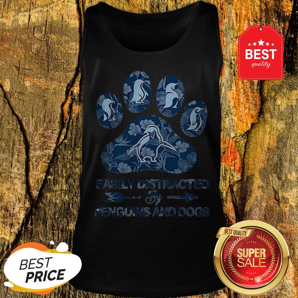 Nice Easily Distracted By Penguins And Dogs Tank Top Nice Easily Distracted By Penguins And Dogs Tank Top