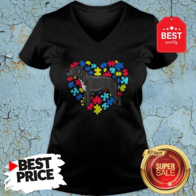 Autism Awareness Staffordshire Bull Terrier Dog Heart Gift V-neck