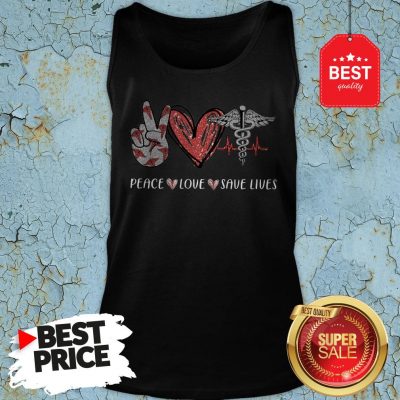 Premium Peace Love Save Lives Nurse Tank-top