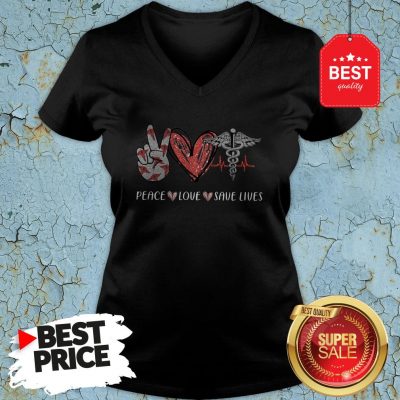 Premium Peace Love Save Lives Nurse V-neck