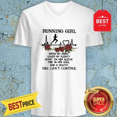 Running Girl Hated By Many Loved By Plenty Heart On Her Sleeve V-neck