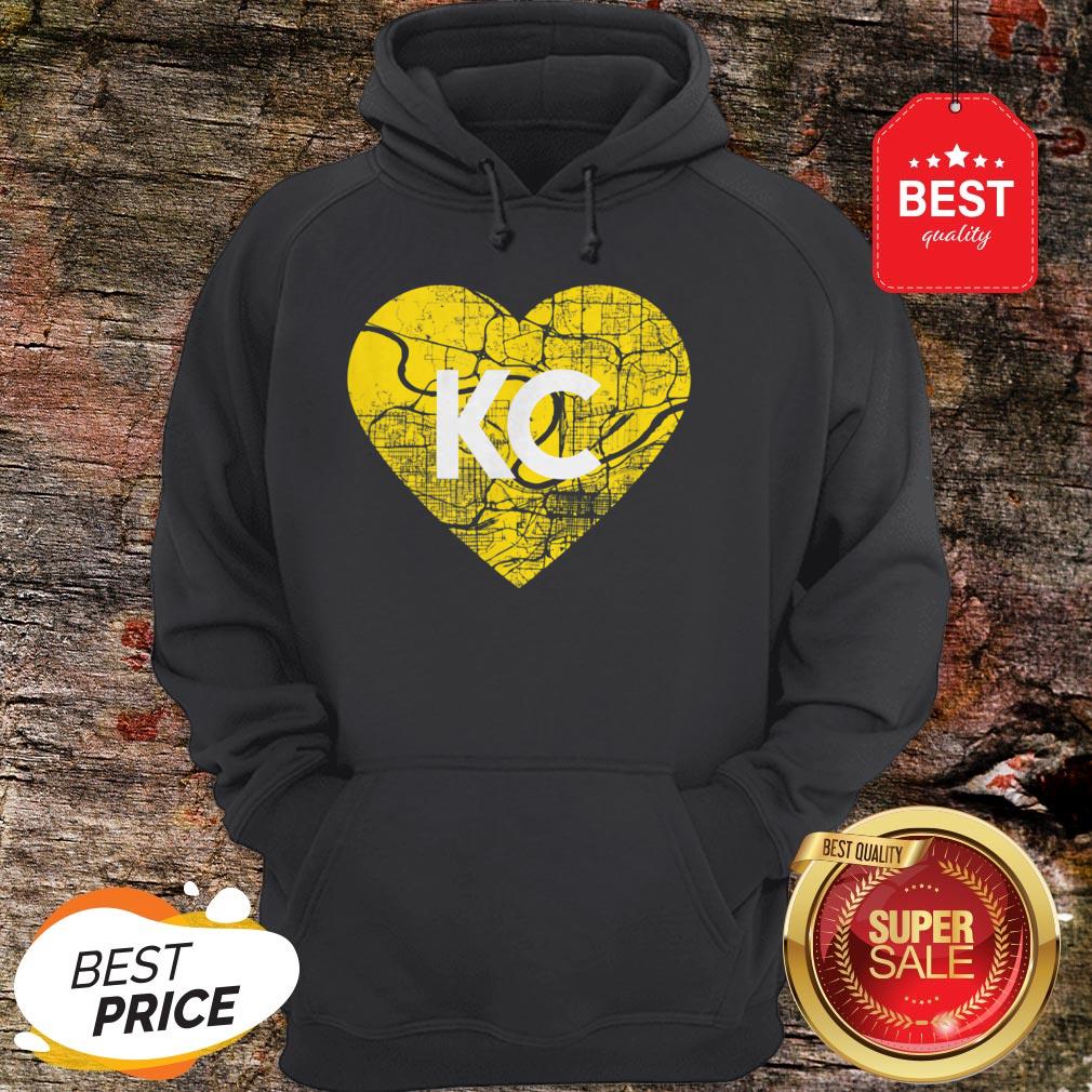 I Love Kansas City Football KC Heart Map Hoodie I Love Kansas City Football KC Heart Map Hoodie