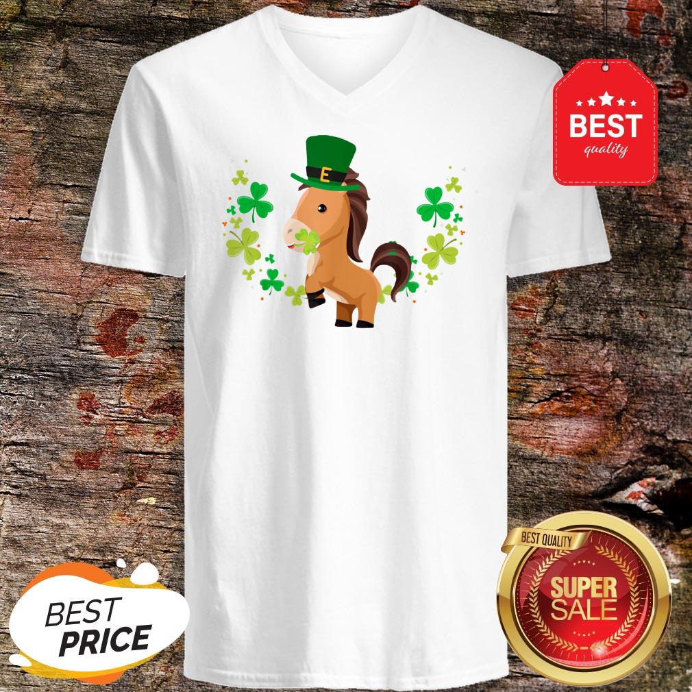 Leprechaun Horse Shamrock For Kids St.Patrick’s Day V-neck Leprechaun Horse Shamrock For Kids St.Patrick’s Day V-neck