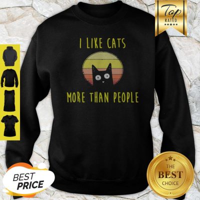 Official I Like Cats More Than People Cats Cat Mama Gift Sweatshirt