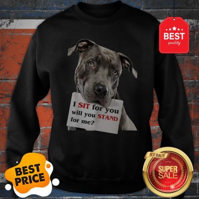 Official I Sit For You Will You Stand For Me Pitbull Dog Lovers Sweatshirt