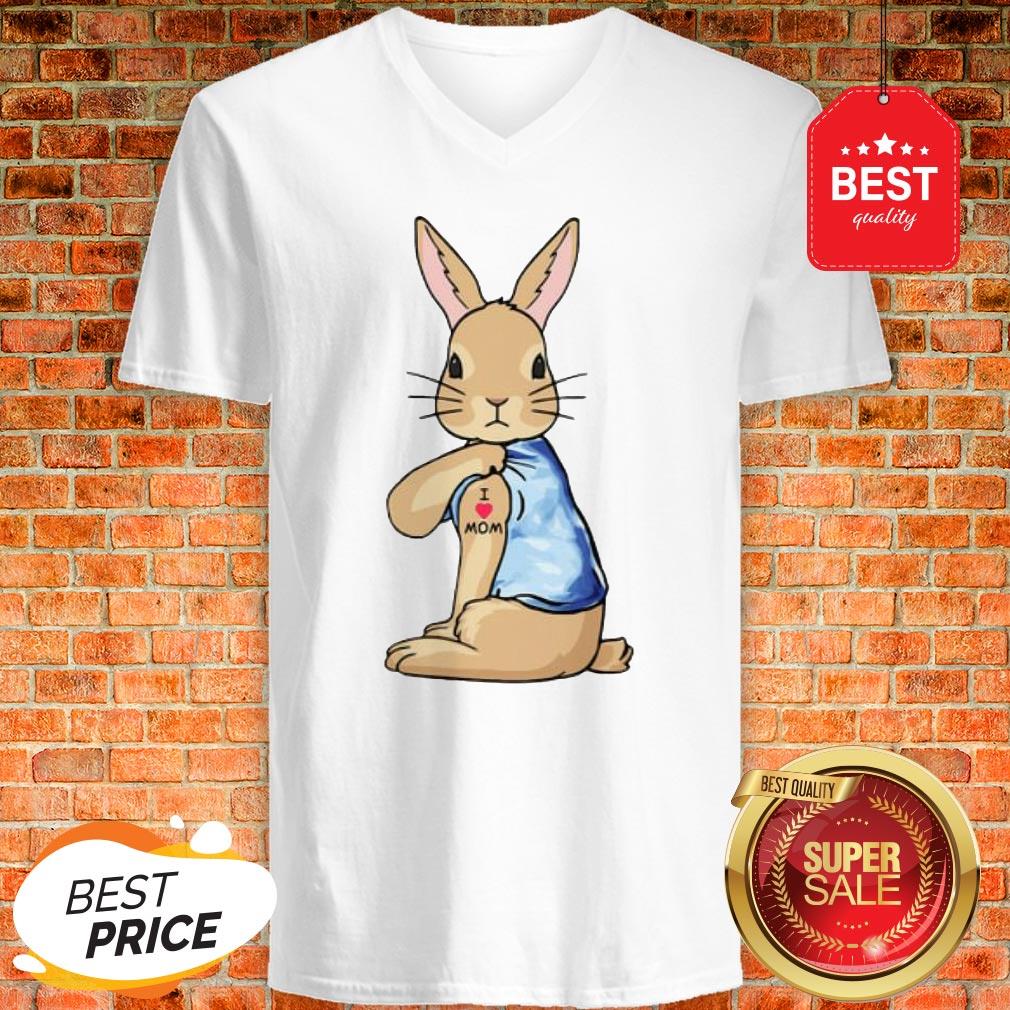 Official Rabbit Tattoos I Love Mom V-neck Official Rabbit Tattoos I Love Mom V-neck