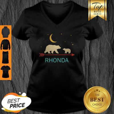 Official Rhonda Name Gift Personalized Mama Bear With 1 Cub V-neck