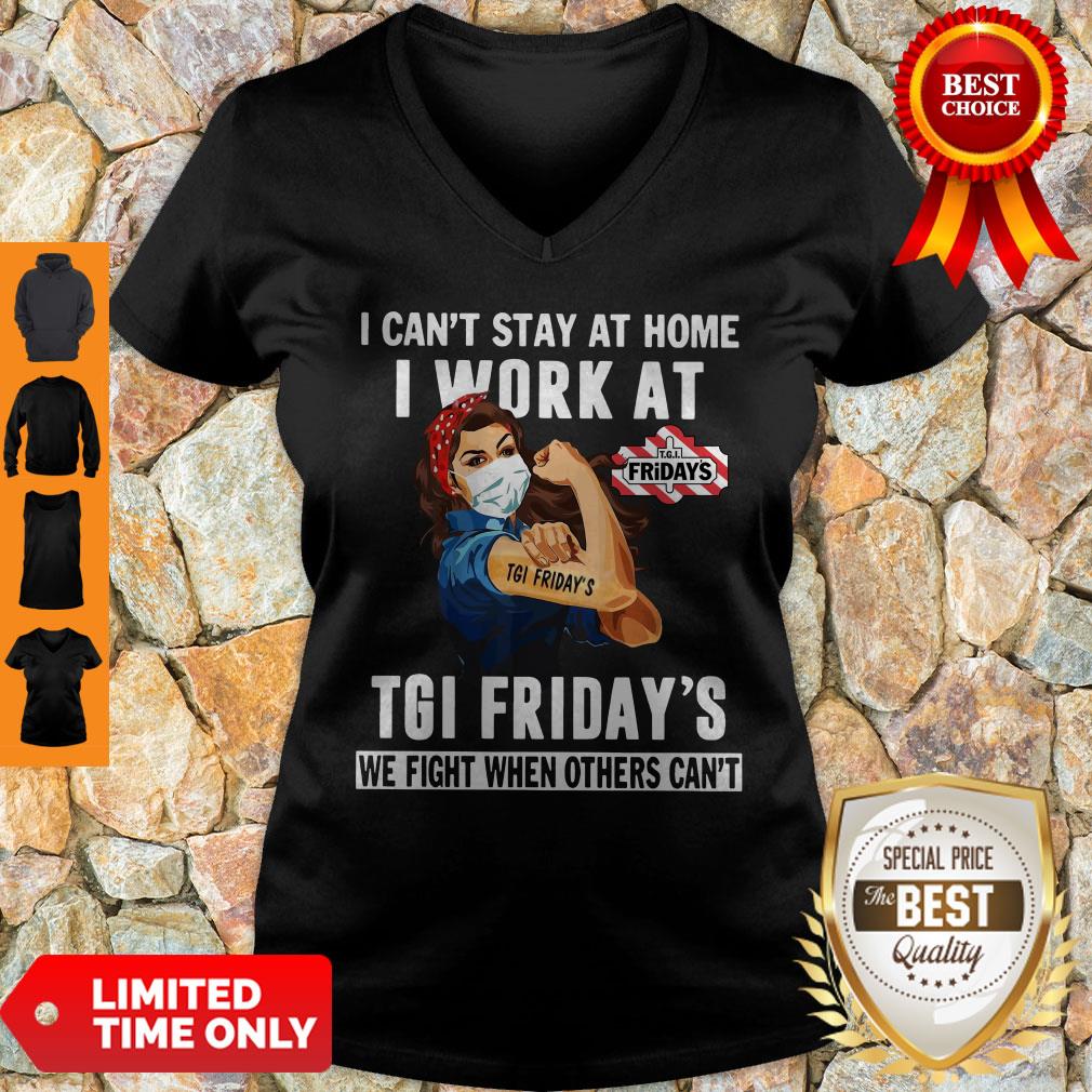 Awesome Strong Woman Face Mask I Can’t Stay At Home I Work At Tgi Friday’s We Fight When Others Can’t V-neck Awesome Strong Woman Face Mask I Can’t Stay At Home I Work At Tgi Friday’s We Fight When Others Can’t V-neck