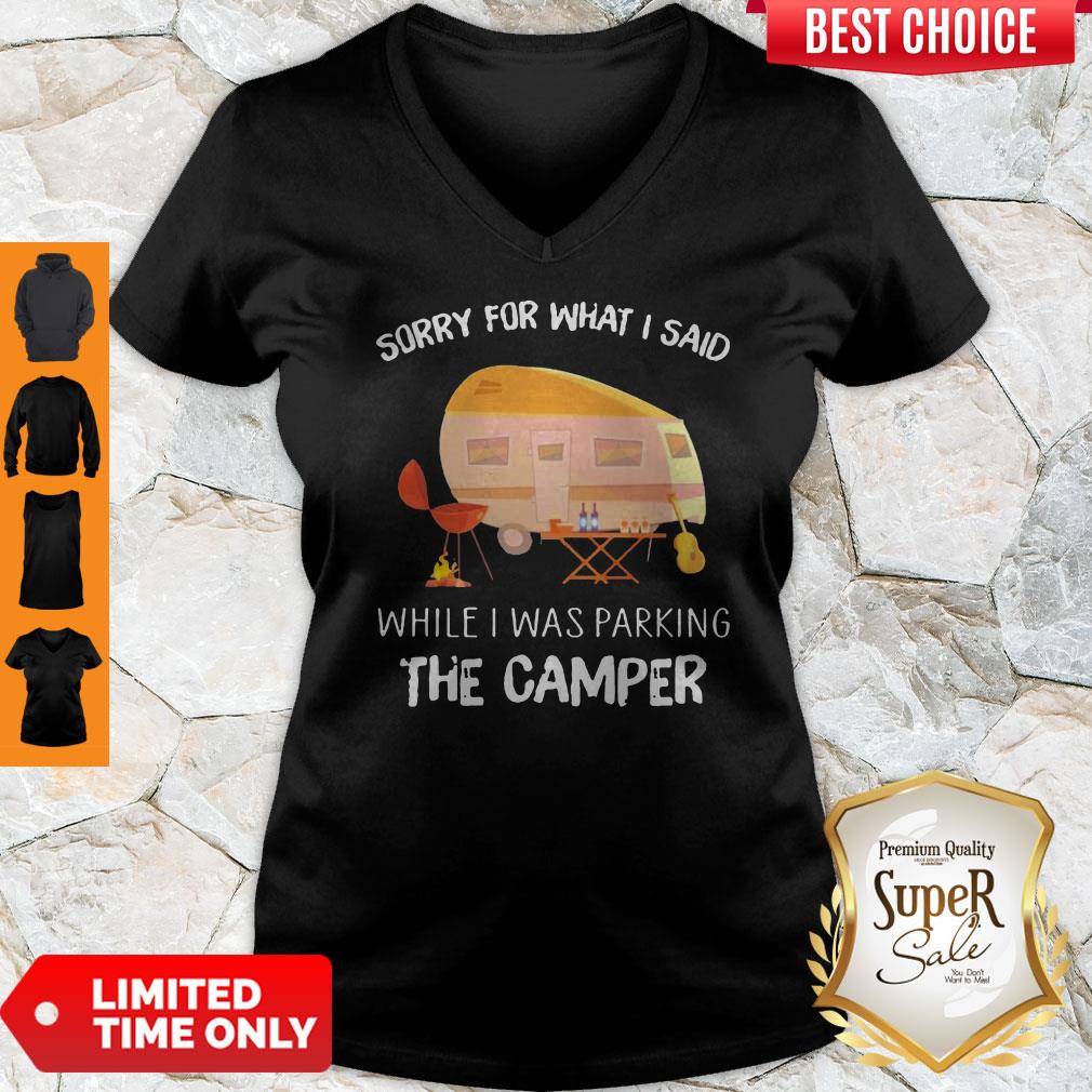 Awesome Sorry For What I Said While I Was Parking The Camper Guitar V-neck Awesome Sorry For What I Said While I Was Parking The Camper Guitar V-neck