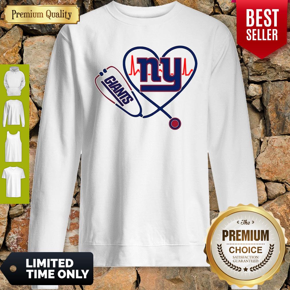 Funny Nurse New York Giants Stethoscope Heartbeat Sweatshirt Funny Nurse New York Giants Stethoscope Heartbeat Sweatshirt