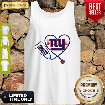 Funny Nurse New York Giants Stethoscope Heartbeat Tank Top