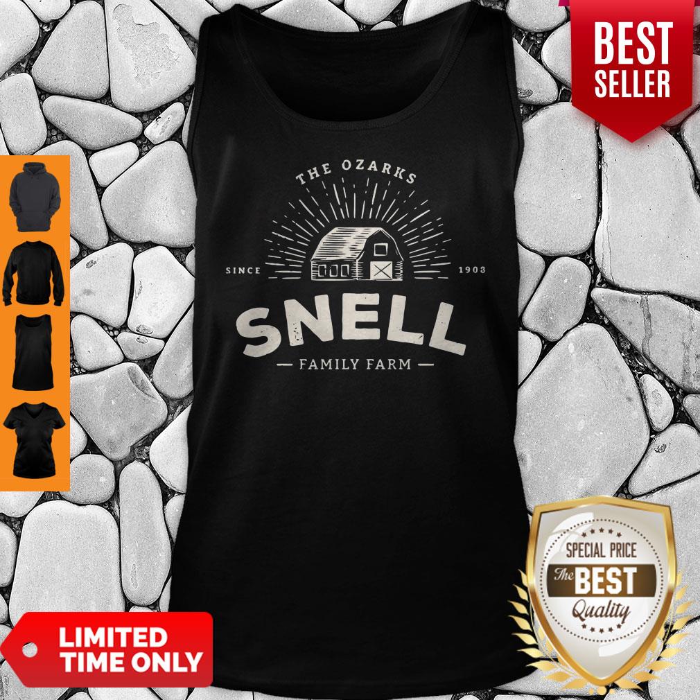 Funny Snell Family Farm Logo from Ozark Baseball Tank Top Funny Snell Family Farm Logo from Ozark Baseball Tank Top