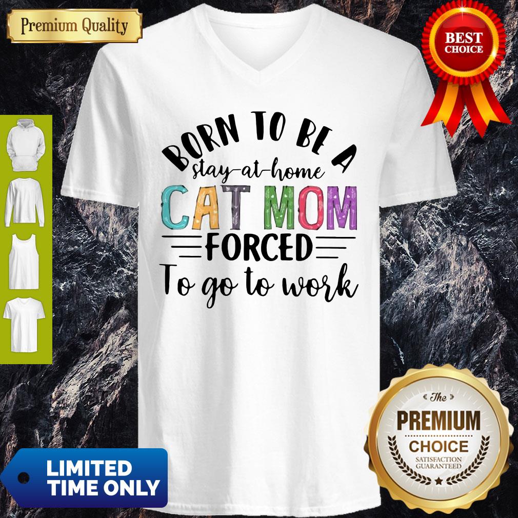 Funny Stay At Home Cat Mom V-neck Funny Stay At Home Cat Mom V-neck