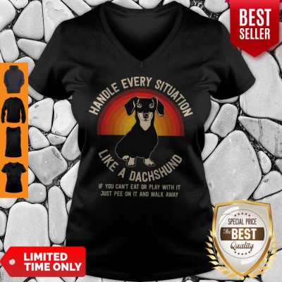Nice Handle Every Situation Like A Dachshund Pitbull Dog V-neck