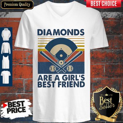 Official Baseball Diamonds Are A Girl’s Best Friend Vintage V-neck