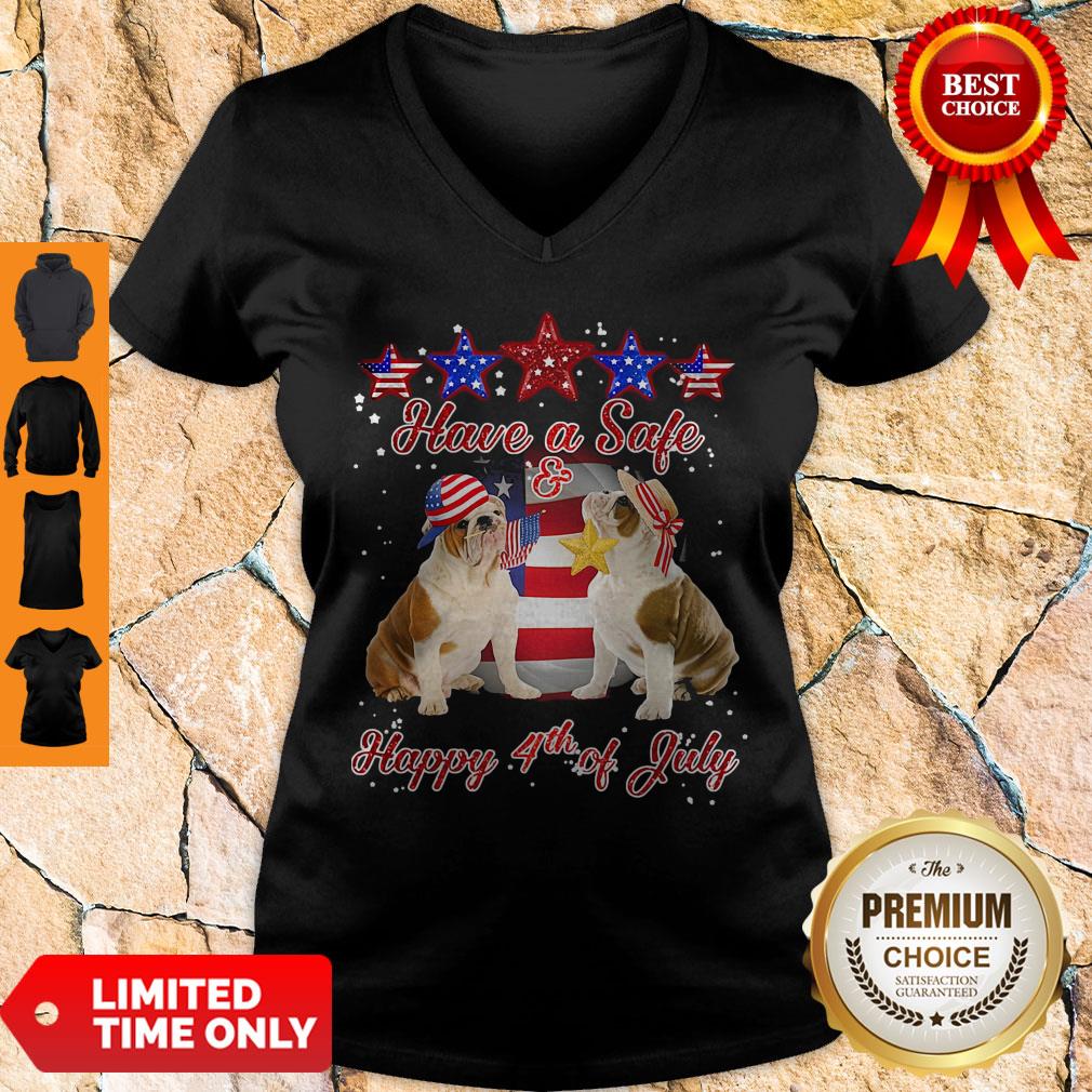 Official Independence Day Bulldogs Have A Safe And Happy 4th Of July V-neck Official Independence Day Bulldogs Have A Safe And Happy 4th Of July V-neck