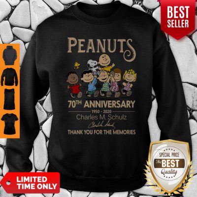 Official Peanuts 70th Anniversary 1950-2020 Charles M Schulz Snoopy Sweatshirt