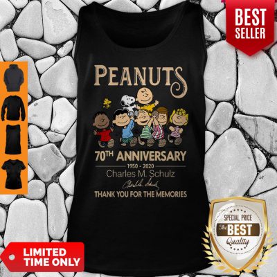 Official Peanuts 70th Anniversary 1950-2020 Charles M Schulz Snoopy Tank Top
