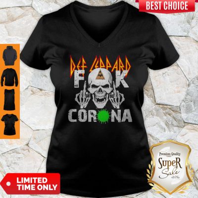 Original Skull Def Leppard Fuck Corona V-neck