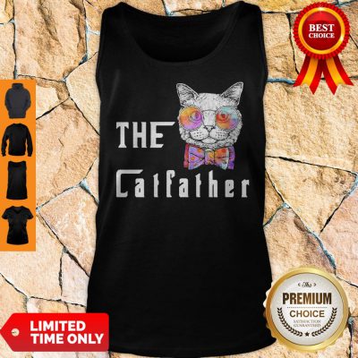 Pretty The Catfather Cat Glasses Tank Top