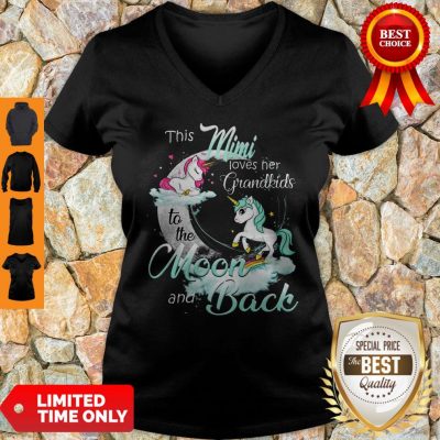 Nice The Mimi Loves Her Grandkids To The Moon And Back V-neck