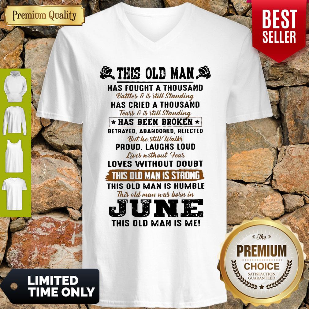 Top This Old Man Has Fought A Thousand V-neck Top This Old Man Has Fought A Thousand V-neck