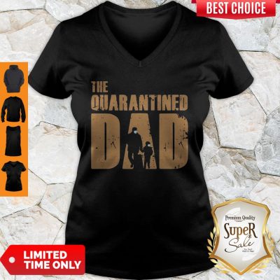 Premium Dad And Son Mask The Quarantined Dad V-neck