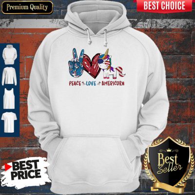 Awesome Unicorn Peace Love Americorn Hoodie