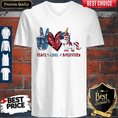 Awesome Unicorn Peace Love Americorn V-neck