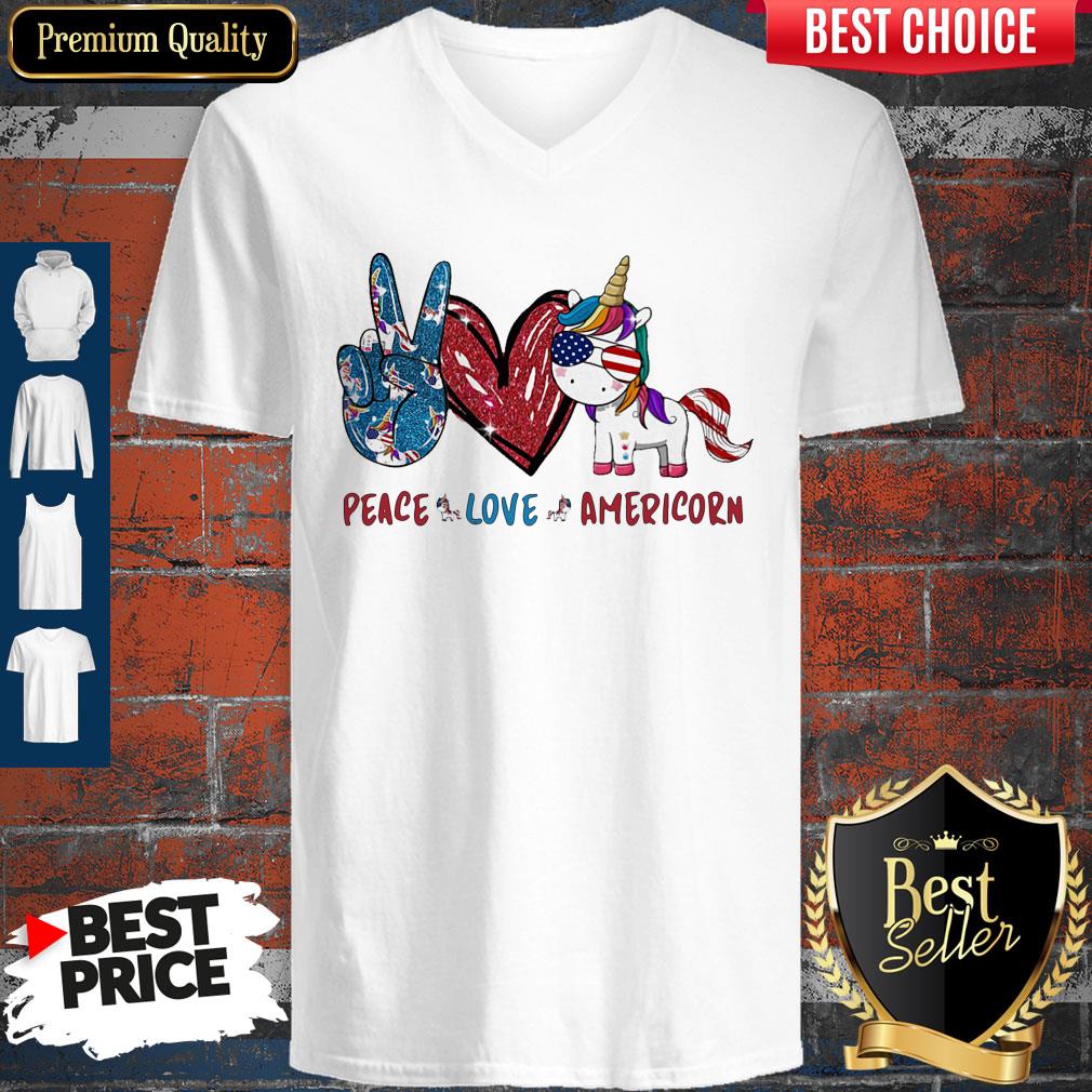 Awesome Unicorn Peace Love Americorn V-neck Awesome Unicorn Peace Love Americorn V-neck