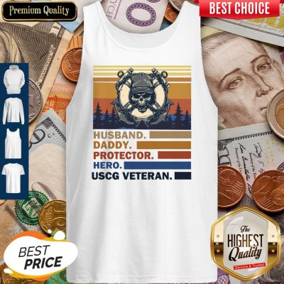 Premium Husband Daddy Protector Hero Army Uscg Veteran Vintage Tank Top