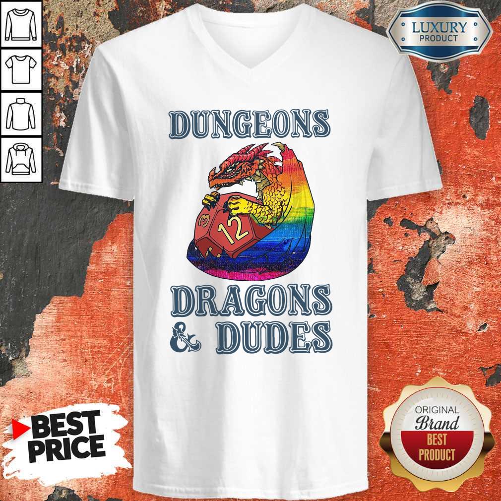 Top LGBT Dungeons Dragons And Dudes V-neck Top LGBT Dungeons Dragons And Dudes V-neck