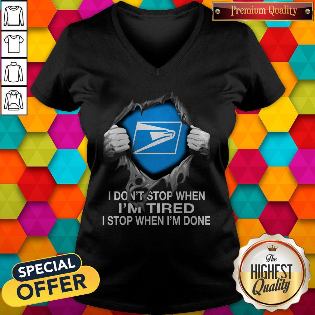 Official Blood Inside Me United States Postal Service I Don’t Stop When I’m Tired I Stop When I’m Done Shirt - Image 3