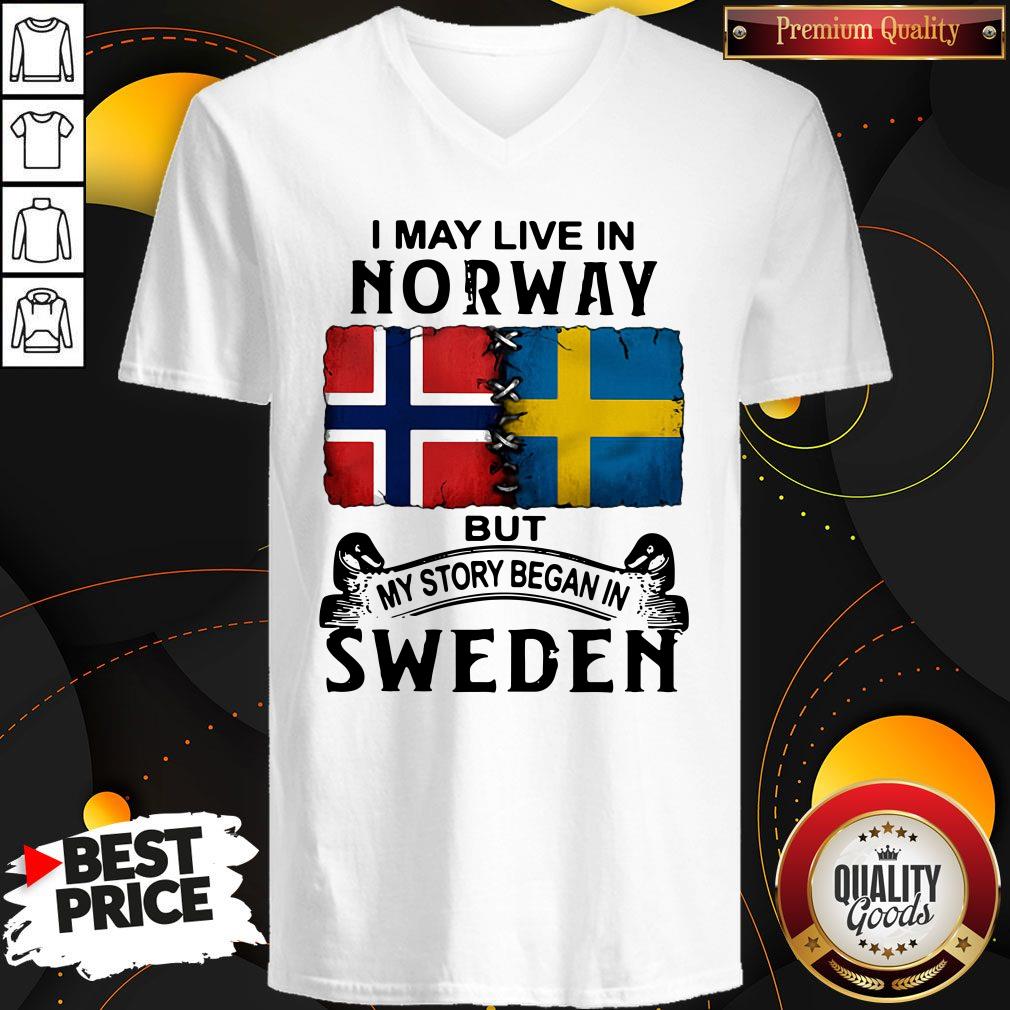 Awesome I May Live In Norway But My Story Began In Sweden Shirt - Image 3