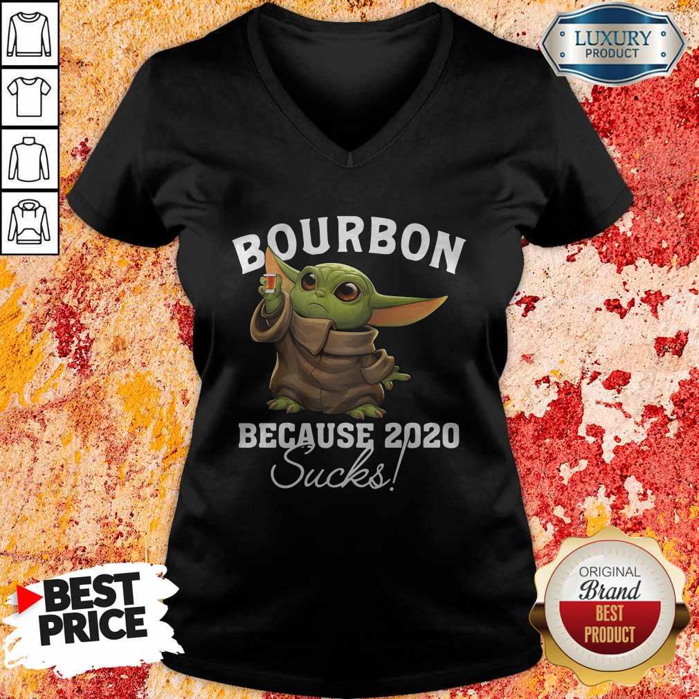 Good Baby Yoda Bourbon Because 2020 Sucks Shirt - Image 3