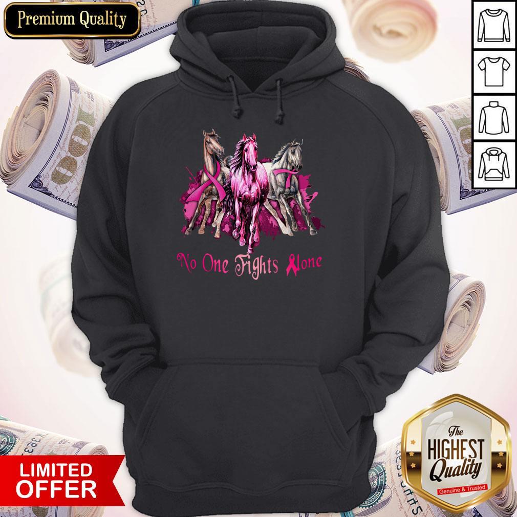 Official Breast Cancer Horses No One Fights Alone Hoodie Official Breast Cancer Horses No One Fights Alone Hoodie