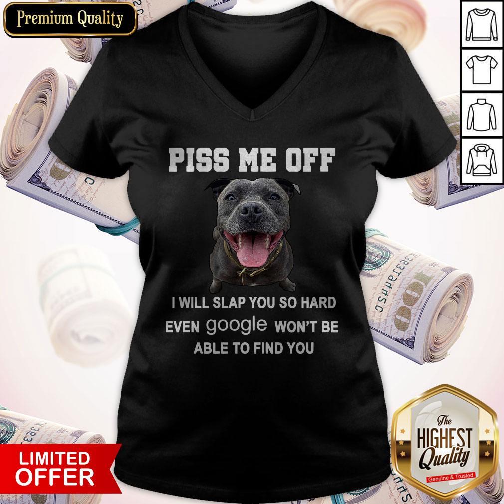 Official Pitbull Piss Me Off Classic V-neck Official Pitbull Piss Me Off Classic V-neck
