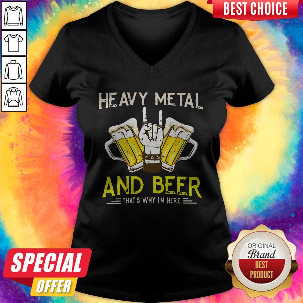 Original Heavy Metal And Beer That's Why I'm Here Shirt - Image 3