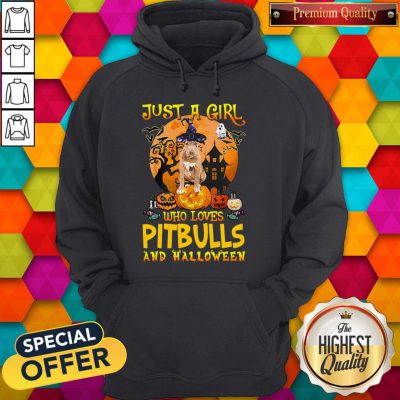 Perfect Just A Girl Who Loves Pitbull And Halloween Pumpkin Hoodie