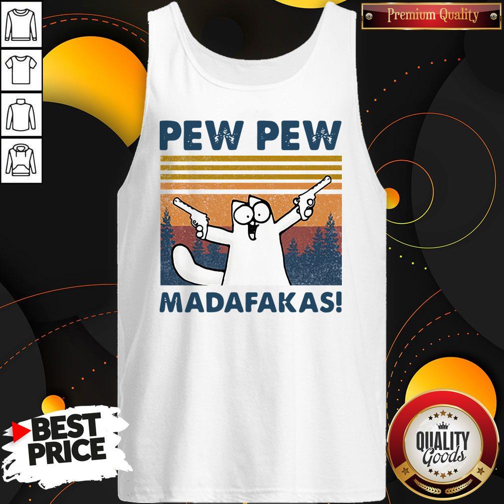 Perfect Simon's Cat Pew Pew Madafakas Vintage Tank Top Perfect Simon's Cat Pew Pew Madafakas Vintage Tank Top