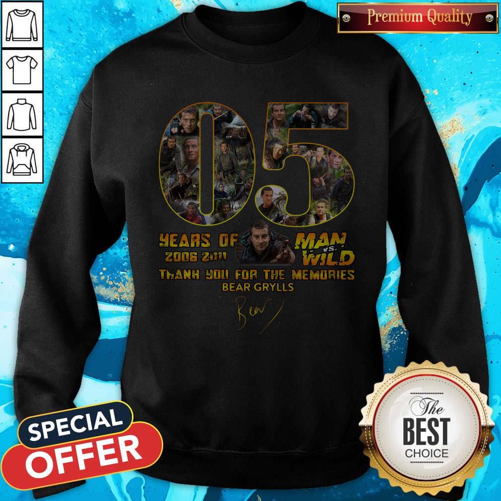 Premium 05 Years Of Man Vs Wild 2006 2011 Thank You For The Memories Bear Grylls Signature Shirt - Image 5