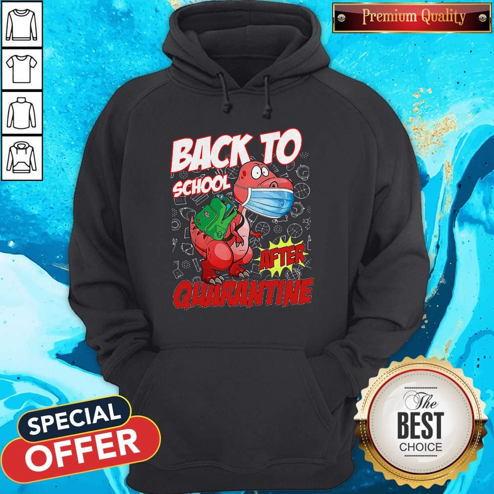 Funny Dinosaur T Rex Face Mask Back To School After Quarantine Shirt - Image 2