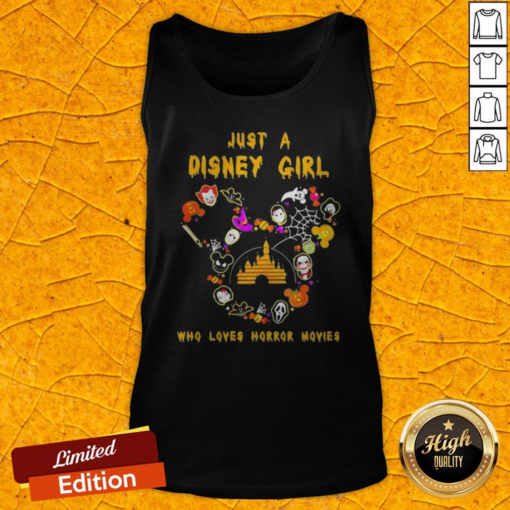 Halloween Just A Disney Girl Who Loves Horror Movies Shirt - Image 5