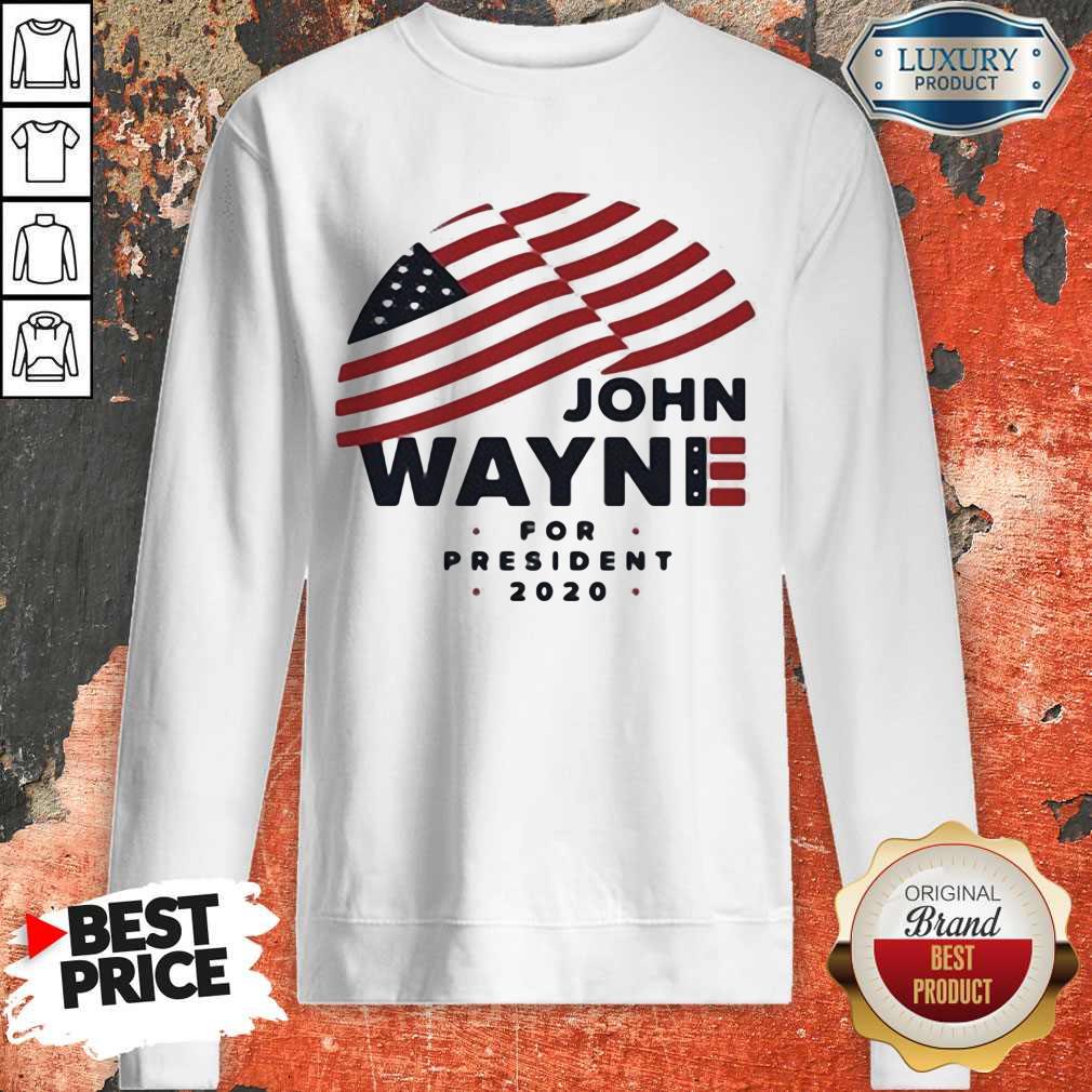 John Wayne For President 2020 American Flag Shirt - Image 2