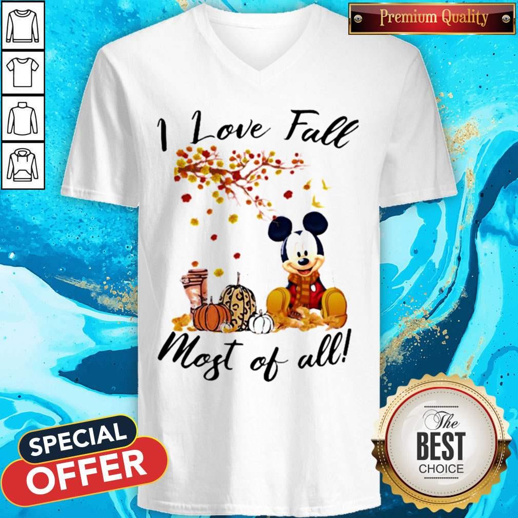 Mickey Mouse I Love Fall Most Of All Leaves Tree Shirt - Image 4