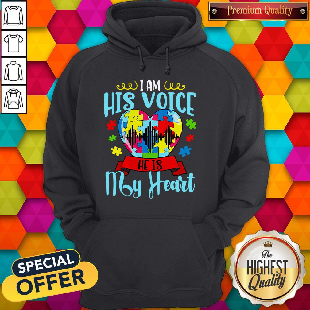 Nice Autism I Am His Voice He Is My Heart Shirt - Image 2