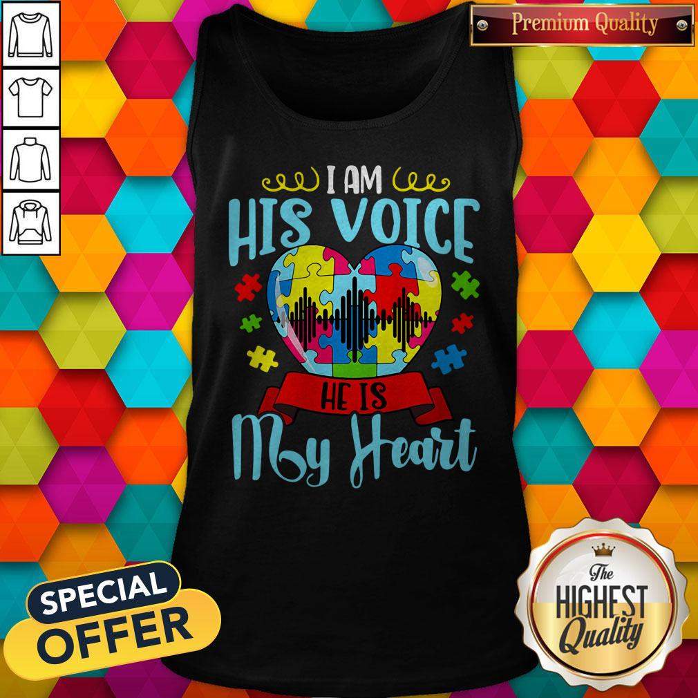Nice Autism I Am His Voice He Is My Heart Shirt - Image 4