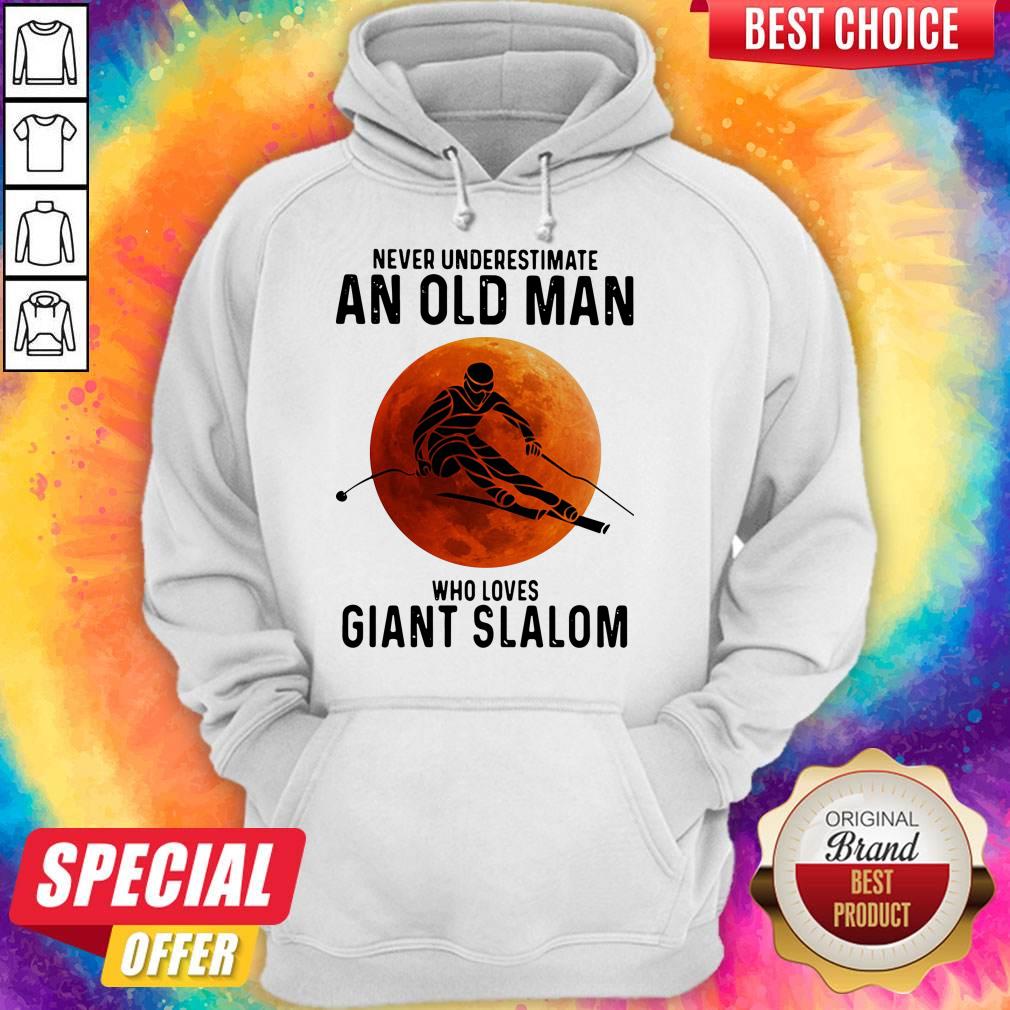 Nice Never Underestimate An Old Man Who Loves Giant Slalom Sunset Shirt - Image 2